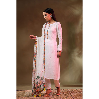 Baise Gaba White Jugnu Kurta