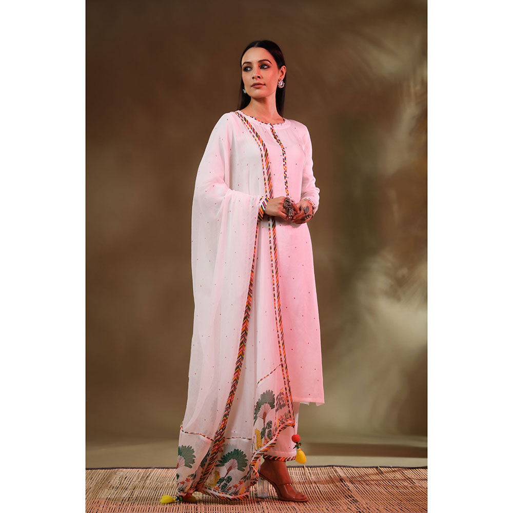 Baise Gaba White Jugnu Kurta
