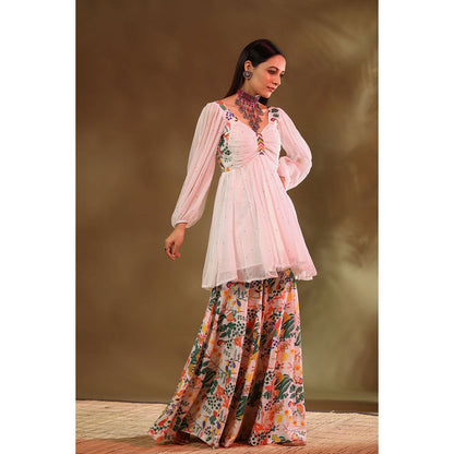 Baise Gaba White Tara Sharara (Set of 2)