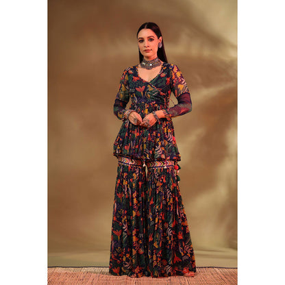 Baise Gaba Multi-Color Gul Sharara (Set of 2)