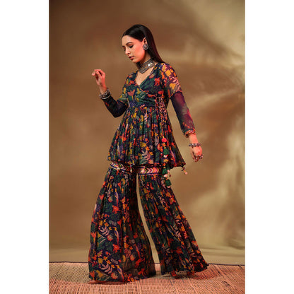 Baise Gaba Multi-Color Gul Sharara (Set of 2)