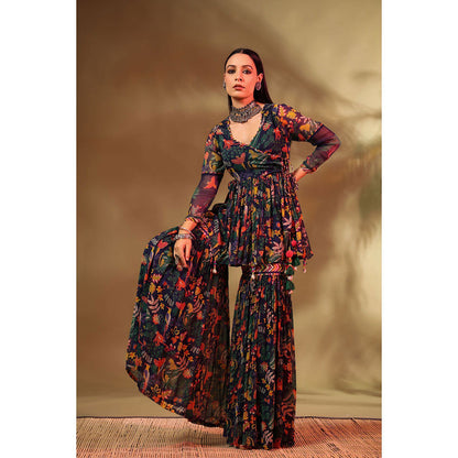 Baise Gaba Multi-Color Gul Sharara (Set of 2)