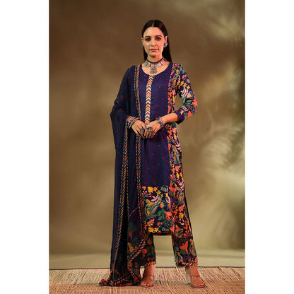 Baise Gaba Navy Blue Saba Kurta