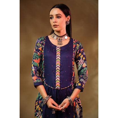 Baise Gaba Navy Blue Saba Kurta