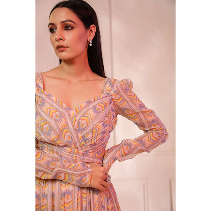 Baise Gaba Peach & Multi-Color Nazm Dress