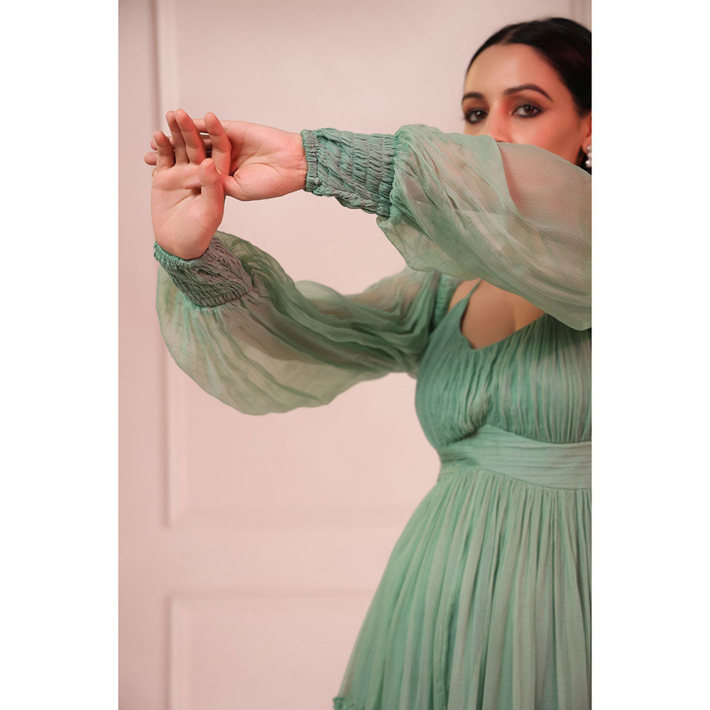 Baise Gaba Aria Pine Green Mini Dress