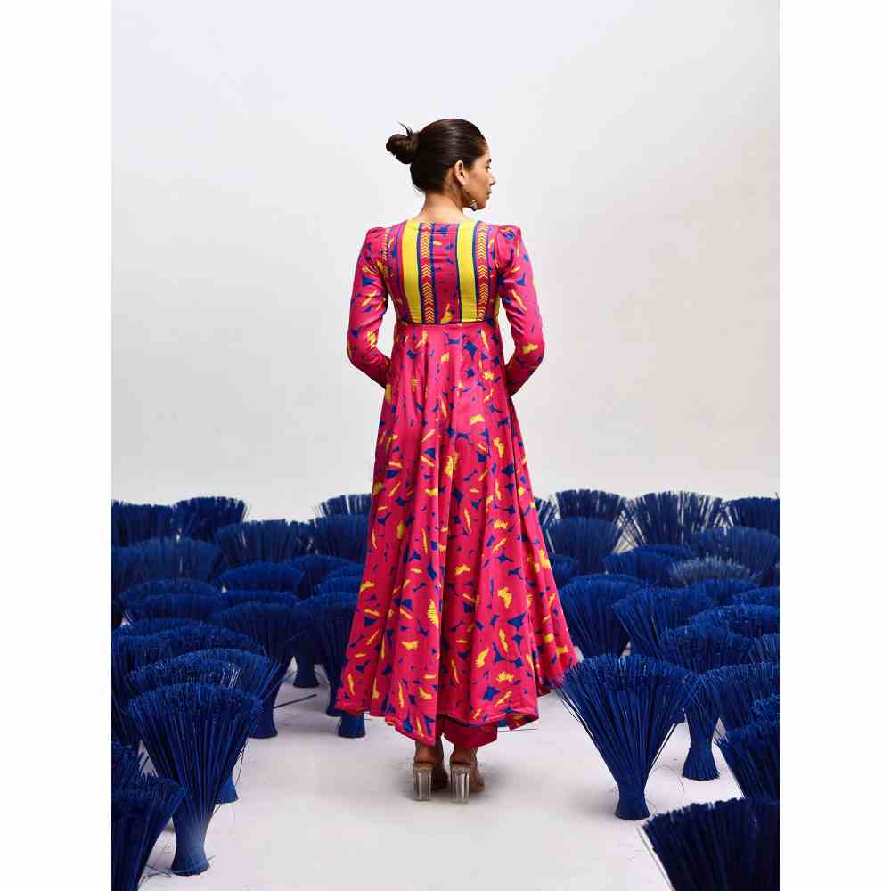 Baise Gaba Flora Pink Anarkali (Set of 3)