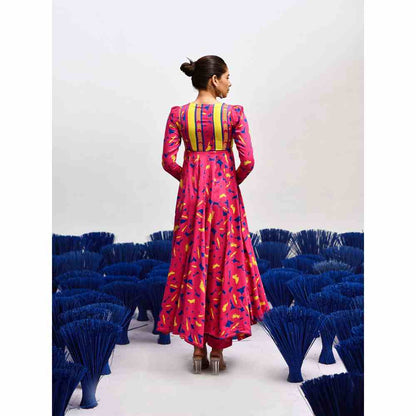 Baise Gaba Flora Pink Anarkali (Set of 3)