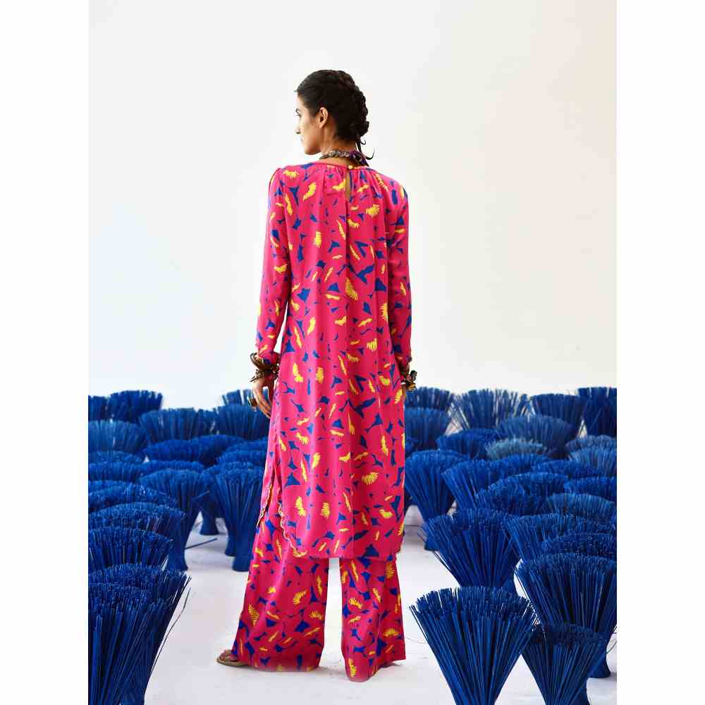 Baise Gaba Patal Pink Kurta & Wide Pant (Set of 2)