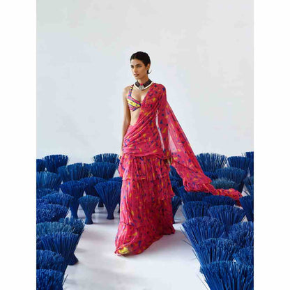 Baise Gaba Gulabo Pre-Stitched Saree