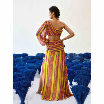 Baise Gaba La Printed Maxi Dress in Yellow Color