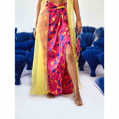 Baise Gaba Yellow Sleeveless Full Length Maua Choga