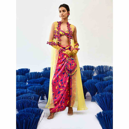 Baise Gaba Yellow Sleeveless Full Length Maua Choga