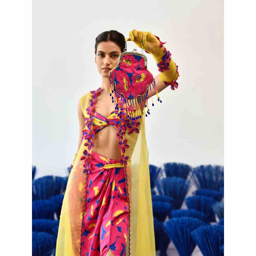 Baise Gaba Yellow Sleeveless Full Length Maua Choga