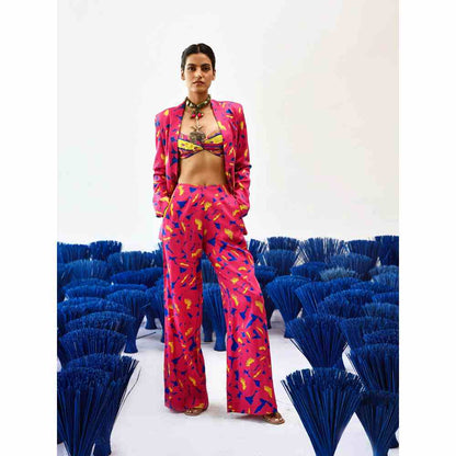 Baise Gaba Printed Straight Fit Mavi Pant