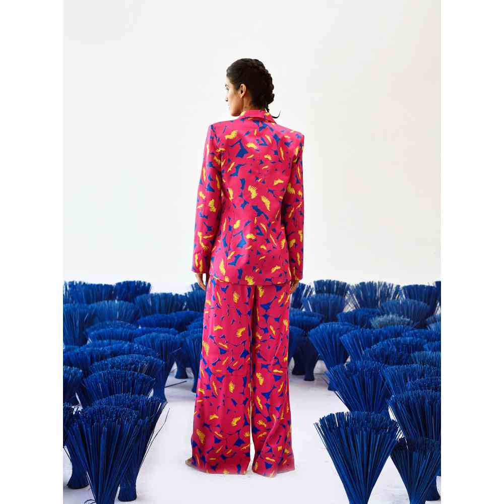 Baise Gaba Printed Straight Fit Mavi Pant