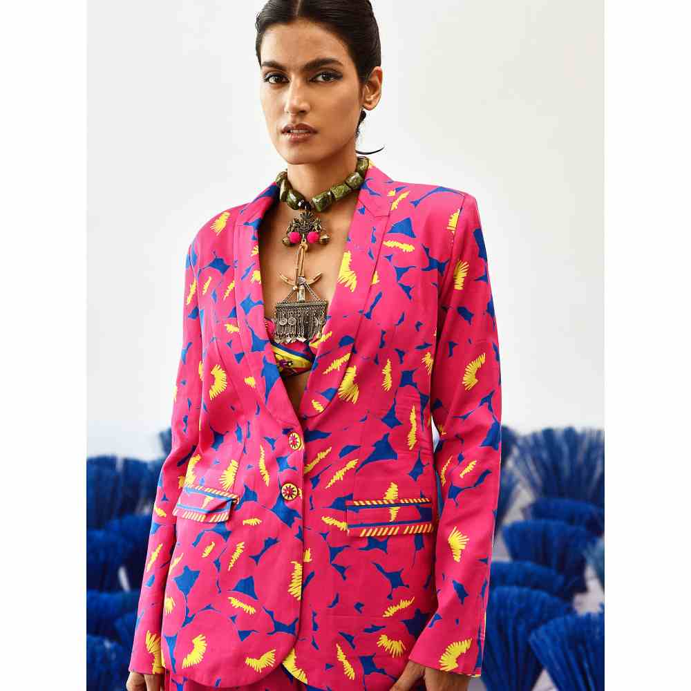 Baise Gaba Printed Straight Fit Mavi Pant