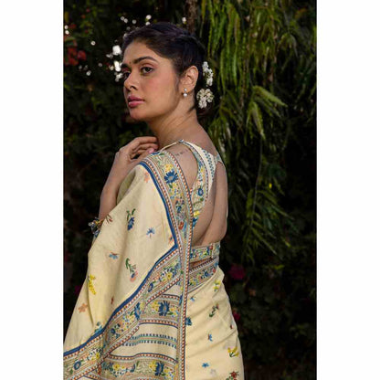 Baise Gaba Serenitee Saree With Unstitched Blouse Piece - Yellow