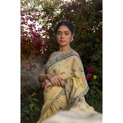 Baise Gaba Serenitee Saree With Unstitched Blouse Piece - Yellow