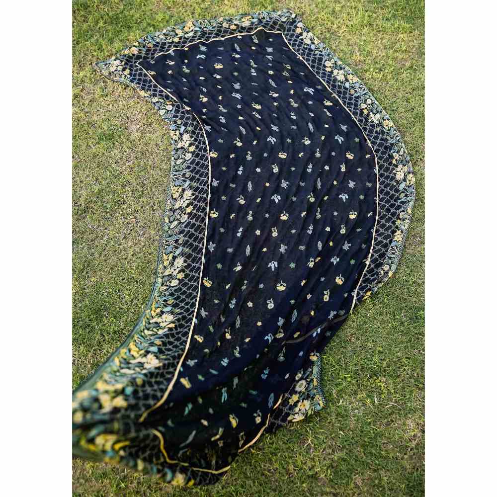 Baise Gaba Mulan Dupatta - Black