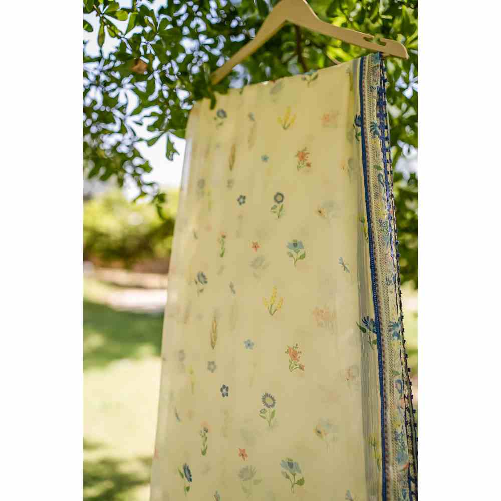 Baise Gaba Dylan Dupatta - Yellow