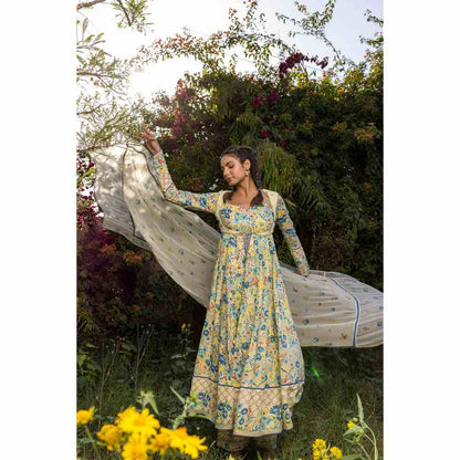 Baise Gaba Savanna Anarkali - Yellow (Set of 4)