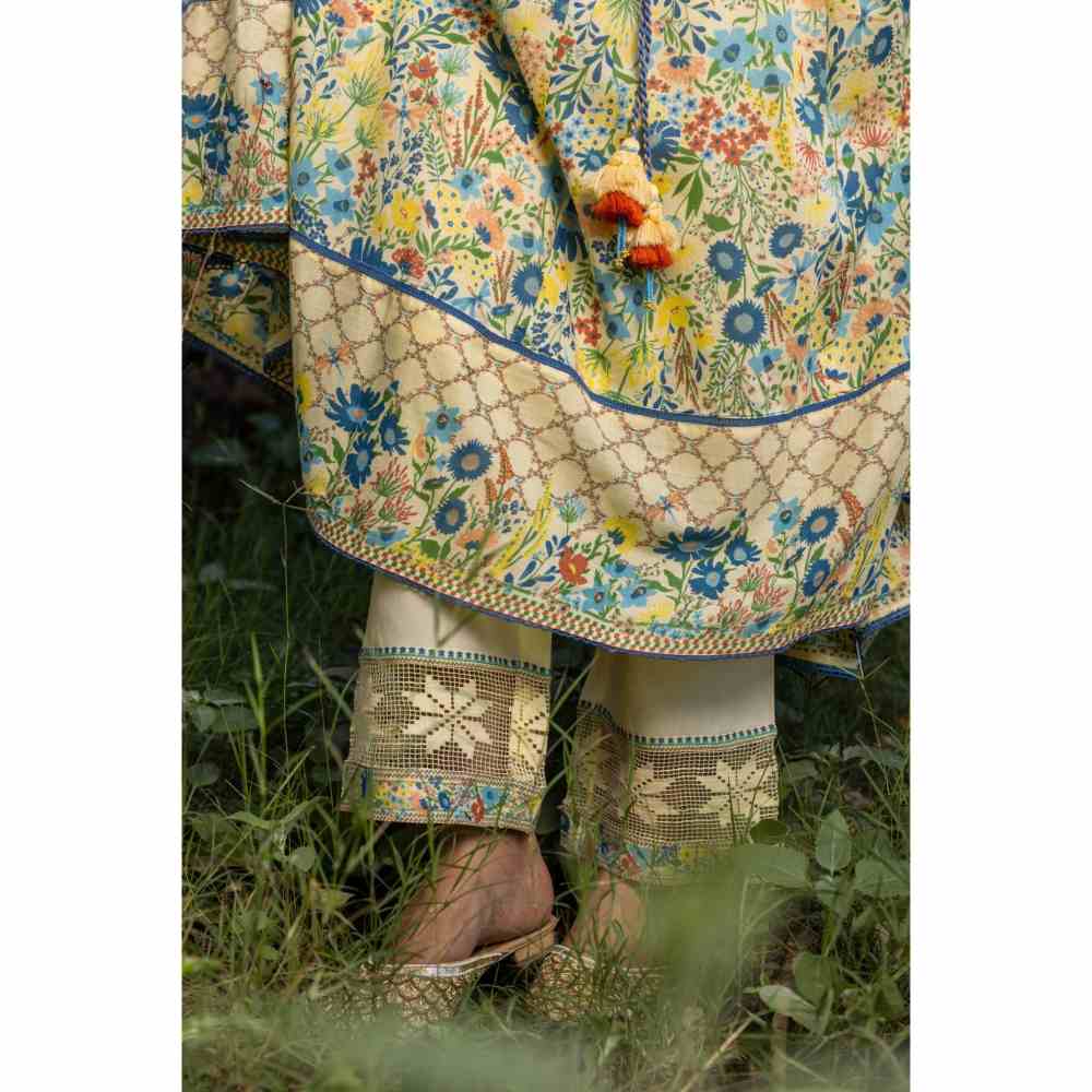 Baise Gaba Savanna Anarkali - Yellow (Set of 4)