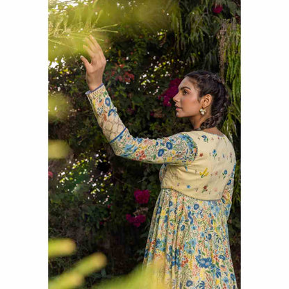 Baise Gaba Savanna Anarkali - Yellow (Set of 4)