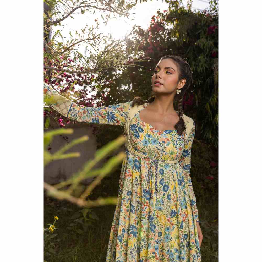 Baise Gaba Savanna Anarkali - Yellow (Set of 4)