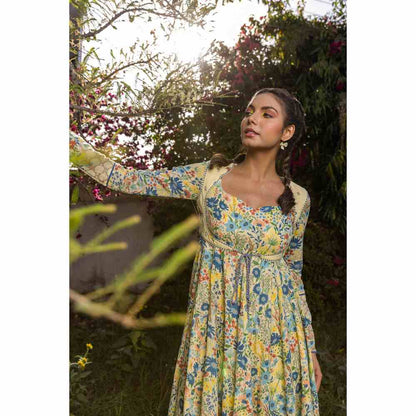 Baise Gaba Savanna Anarkali - Yellow (Set of 4)
