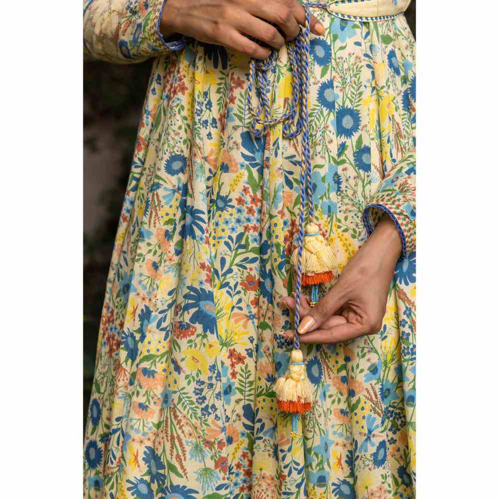 Baise Gaba Savanna Anarkali - Yellow (Set of 4)