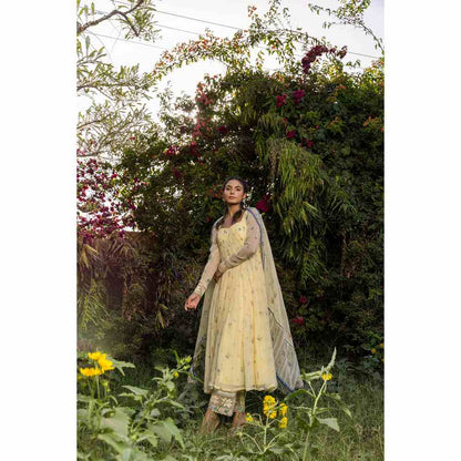 Baise Gaba Juniper Anarkali - Yellow (Set of 3)
