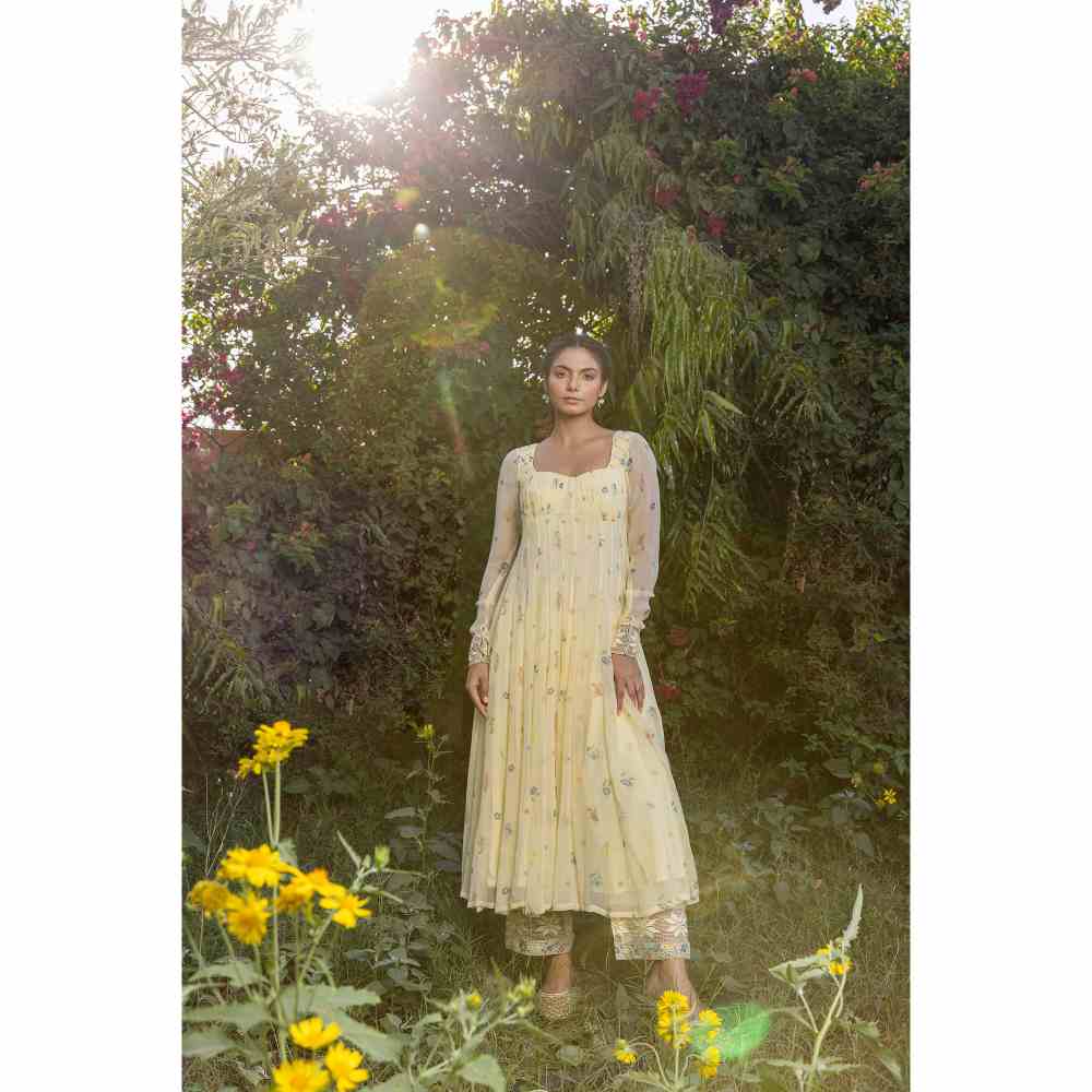 Baise Gaba Juniper Anarkali - Yellow (Set of 3)