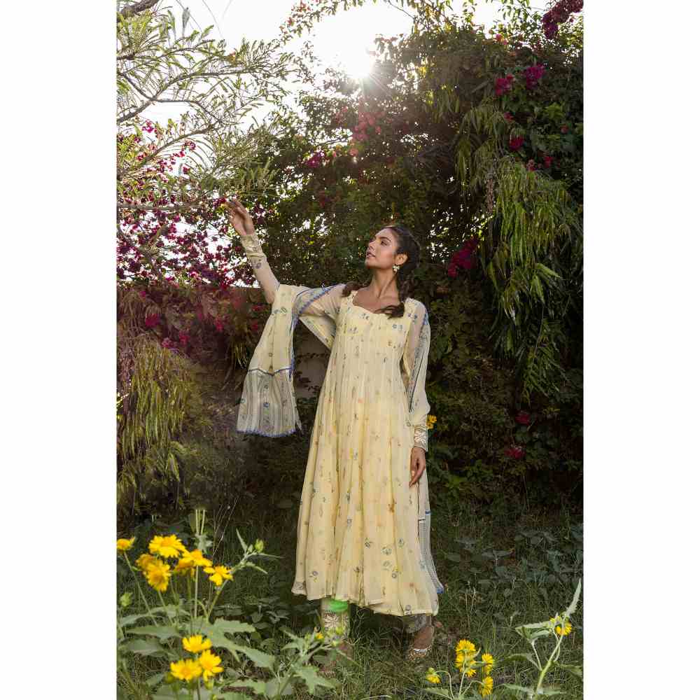 Baise Gaba Juniper Anarkali - Yellow (Set of 3)