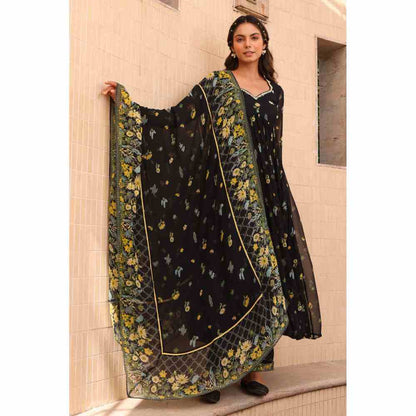 Baise Gaba Stardust Anarkali - Black (Set of 3)
