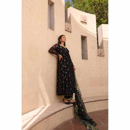 Baise Gaba Stardust Anarkali - Black (Set of 3)