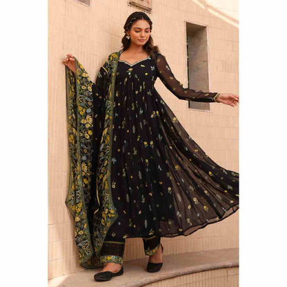 Baise Gaba Stardust Anarkali - Black (Set of 3)