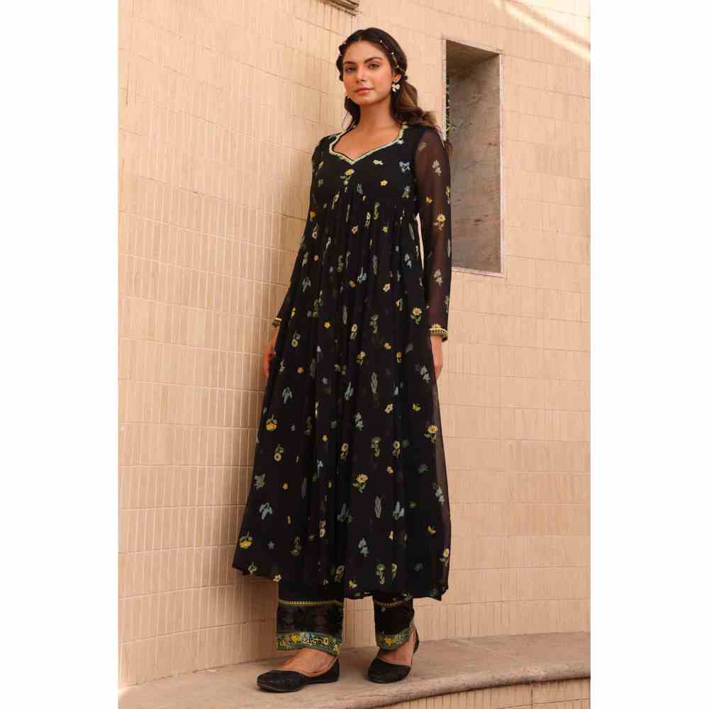 Baise Gaba Stardust Anarkali - Black (Set of 3)