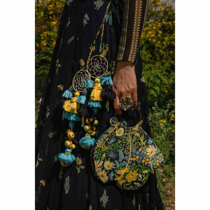 Baise Gaba Cosmos Lehenga - Black (Set of 3)