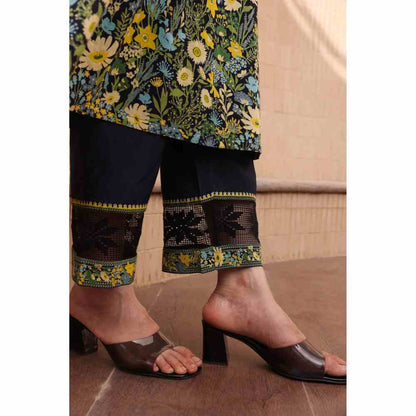 Baise Gaba Amor A-Line Kurta - Black (Set of 3)