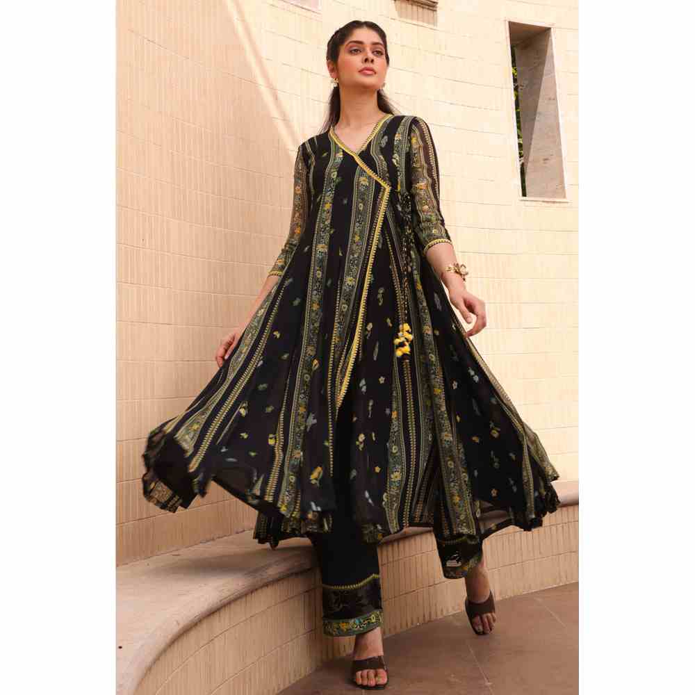 Baise Gaba Azalea Angarakha Kurta - Black