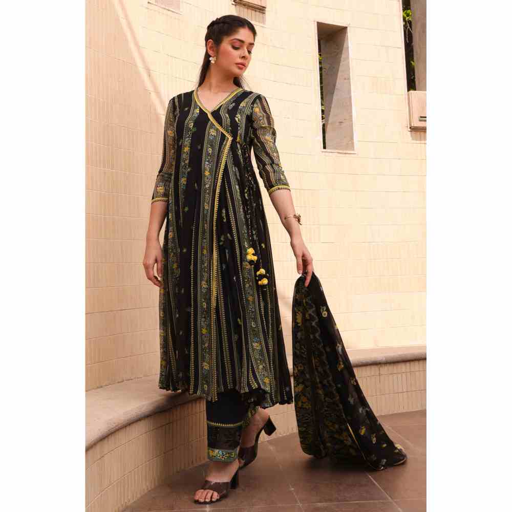 Baise Gaba Azalea Angarakha Kurta - Black