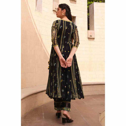 Baise Gaba Azalea Angarakha Kurta - Black