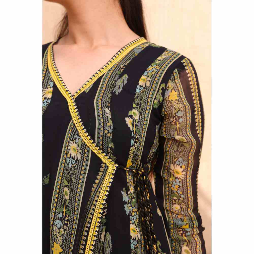 Baise Gaba Azalea Angarakha Kurta - Black