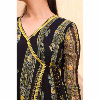 Baise Gaba Azalea Angarakha Kurta - Black