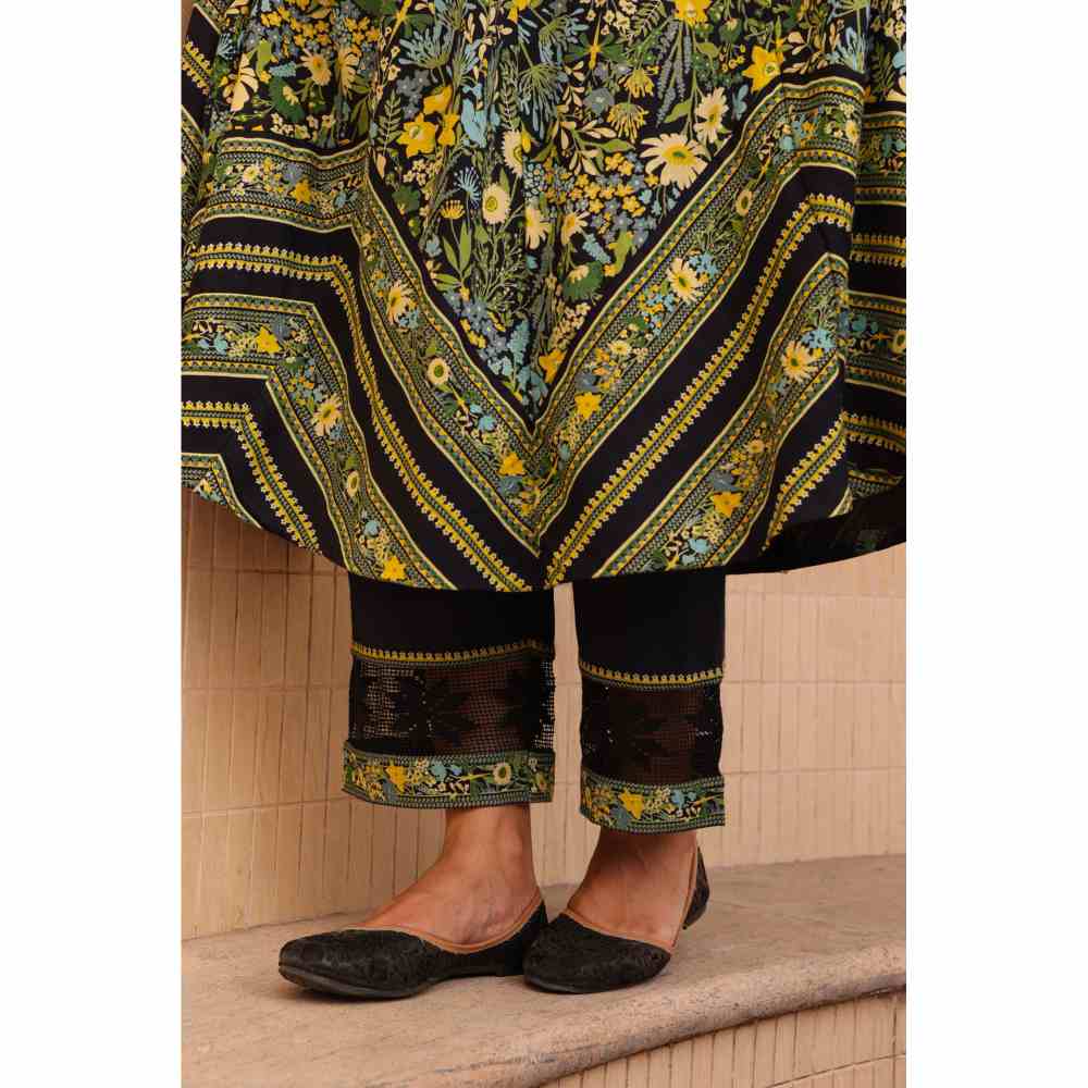 Baise Gaba Mirage Anarkali Kurta - Black