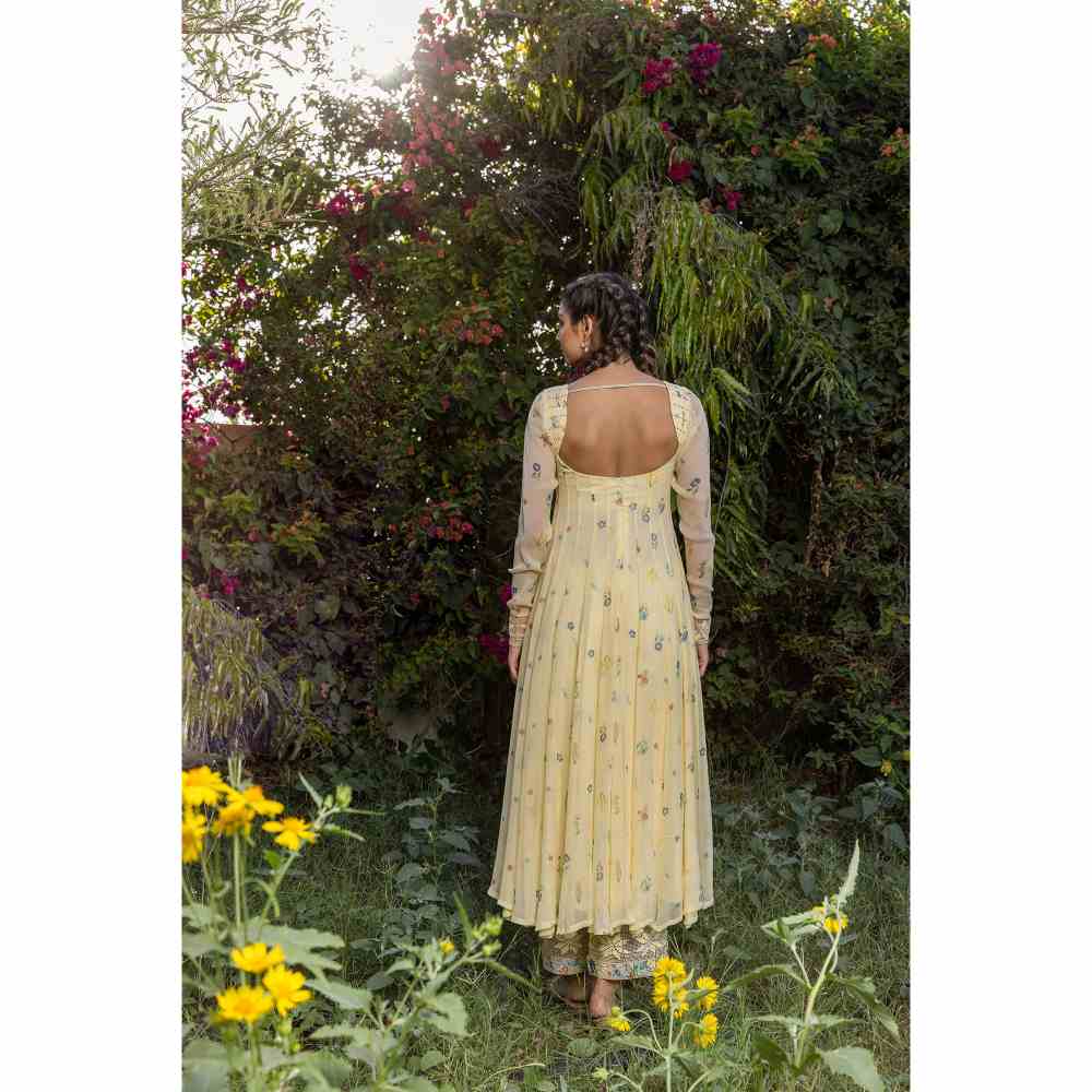 Baise Gaba Juniper Anarkali Kurta - Yellow