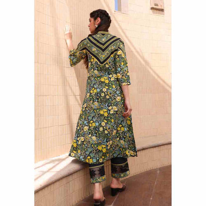 Baise Gaba Amor A-Line Kurta - Black