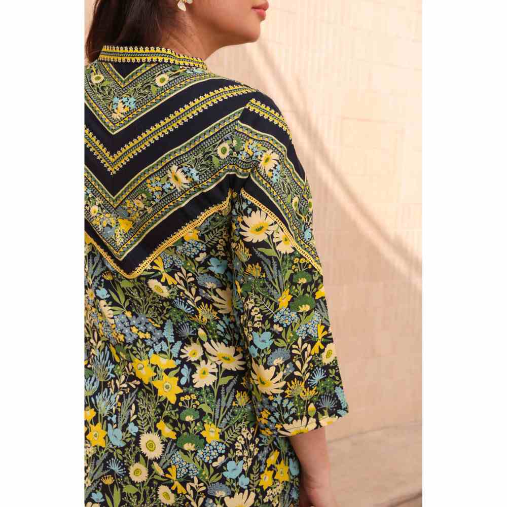 Baise Gaba Amor A-Line Kurta - Black