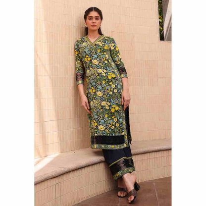 Baise Gaba Mia Straight Kurta - Black